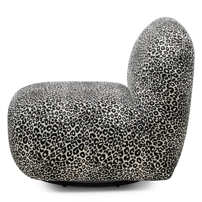 Fotelis MIKADO, leopardo raštas, juoda ir balta