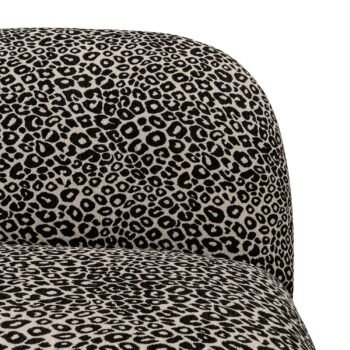 Fotelis MIKADO, leopardo raštas, smėlio ir juoda