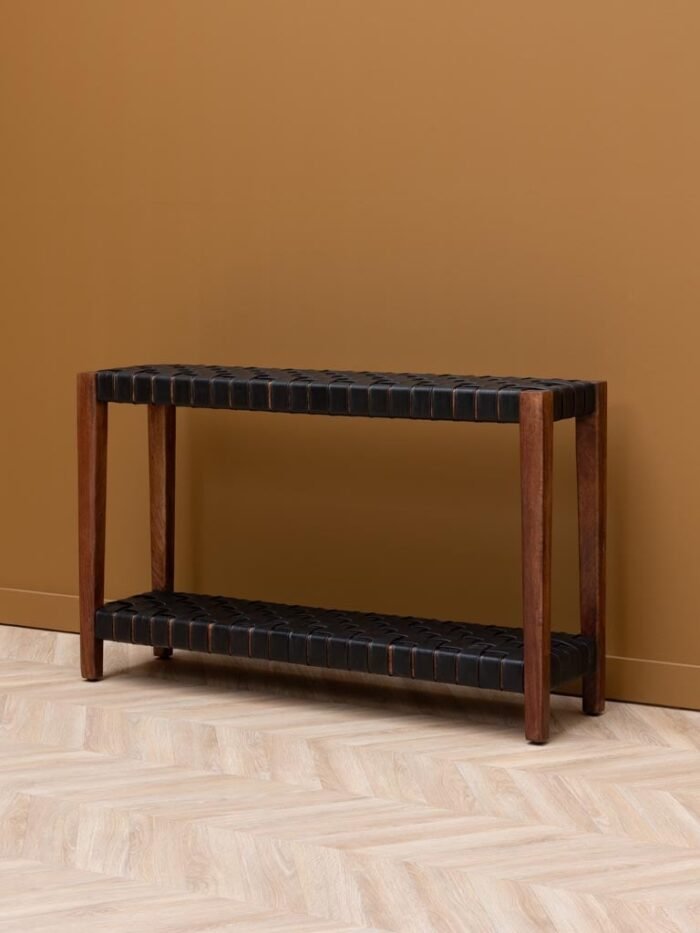 Konsolinis staliukas su pinta oda, 130 cm