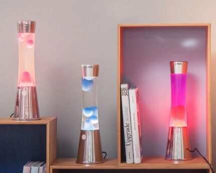 Lava lempa Chrome Base, raudona-violetinė