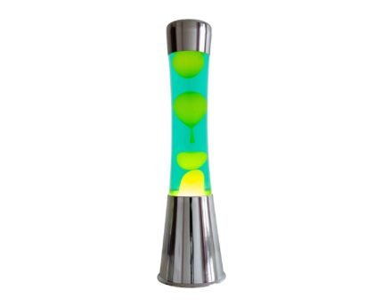 Lava lempa Chrome Base, žalia-geltona