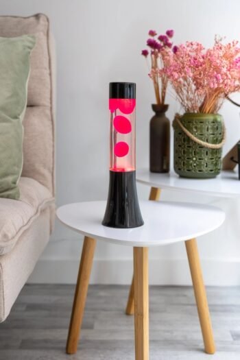 Lava lempa Mini Pink, juodas pagrindas