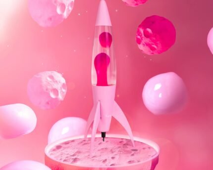 Lava lempa Rocket Monochromatic Pink