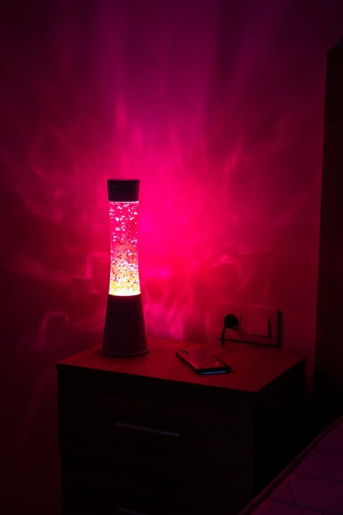 Lava lempa Tower Glitter Hearts