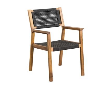 Medinė valgomojo kėdė su porankiais TENAY SQUARE Grey Graphite