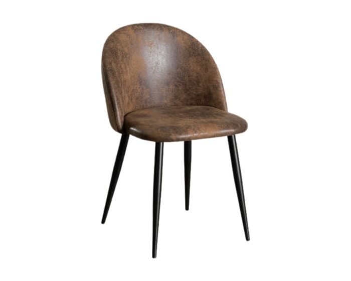 Odinė minkšta valgomojo kėdė KANA Coffee Vintage