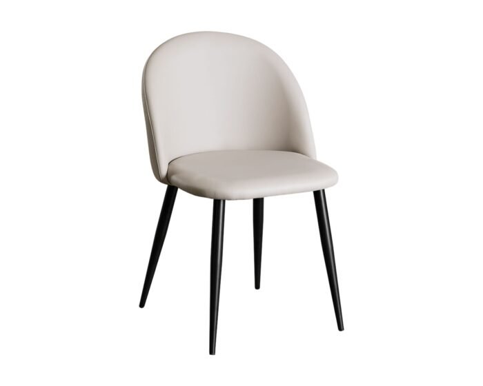 Odinė minkšta valgomojo kėdė KANA Light Grey Taupe