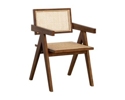 Ratano kėdė su porankiais LALI STYLE Dark Brown Wood