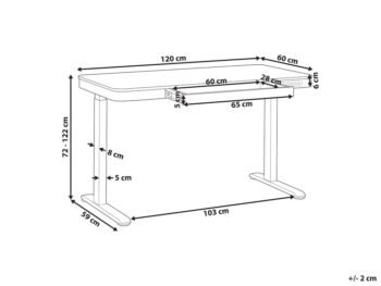 Reguliuojamas darbo stalas TORVIK 120x60 cm
