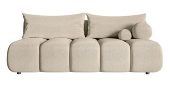 Sofa-lova DANDELINO MINI (su patalynės dėže) — Kreminė smėlio / Šenilas