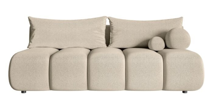Sofa-lova DANDELINO MINI (su patalynės dėže) — Kreminė smėlio / Šenilas