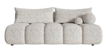 Sofa-lova DANDELINO MINI (su patalynės dėže) — Smėlinė / Struktūrinis audinys