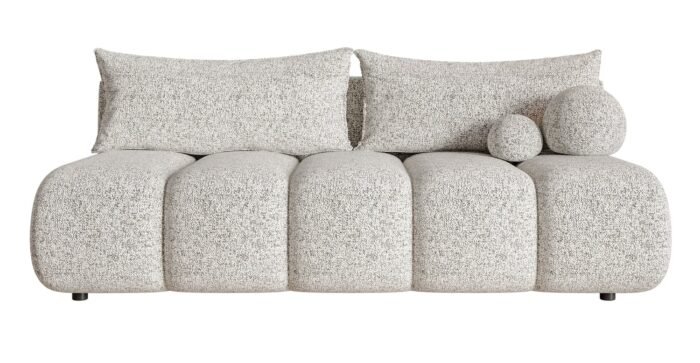 Sofa-lova DANDELINO MINI (su patalynės dėže) — Smėlinė / Struktūrinis audinys