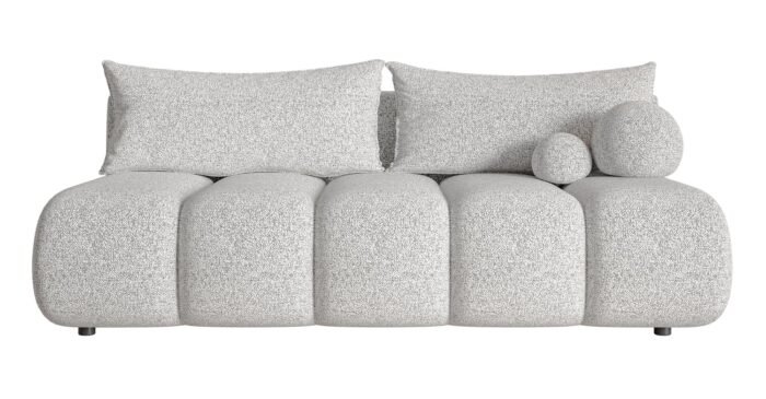 Sofa-lova DANDELINO MINI (su patalynės dėže) — Šviesiai pilka / Struktūrinis audinys