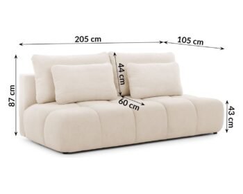 Sofa-lova NUBO, 205 cm, pasirenkamas audinys