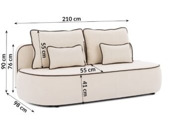 Sofa-lova SAGA, 210 cm, pasirenkamas audinys