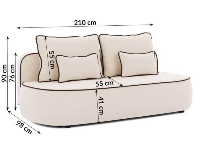 Sofa-lova SAGA, 210 cm, pasirenkamas audinys