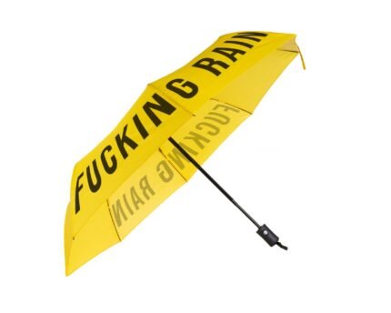 Sulankstomas skėtis "Fucking Rain" Yellow