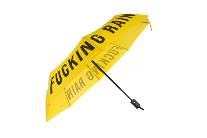 Sulankstomas skėtis "Fucking Rain" Yellow