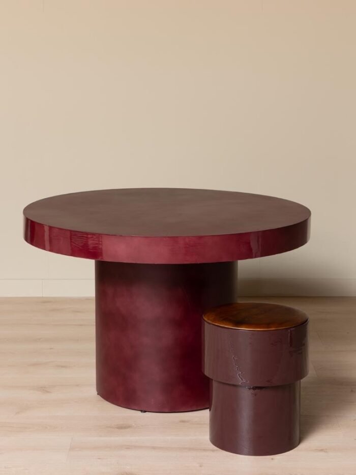 Valgomojo stalas, Ø120 cm, bordo