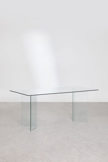 Valgomojo stalas PURIO, 180x90 cm, stiklinis