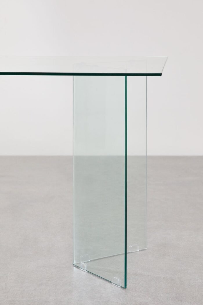 Valgomojo stalas PURIO, 180x90 cm, stiklinis