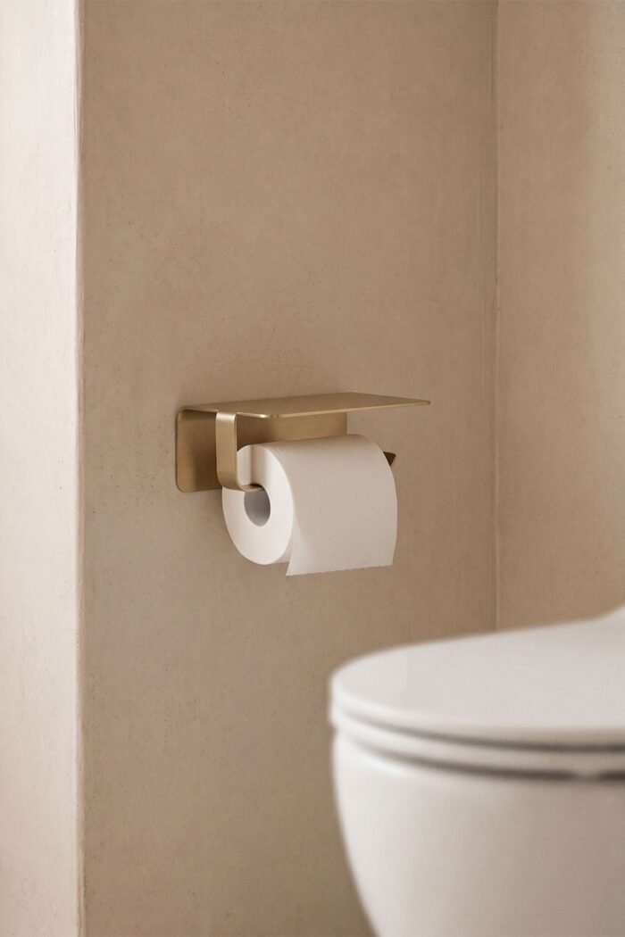 WC popieriaus laikiklis LUMERA su lentynėle, aukso