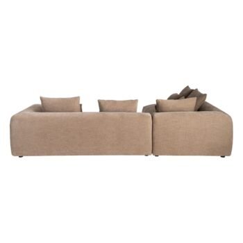 Kampinė sofa su gultu kairėje, smėlio