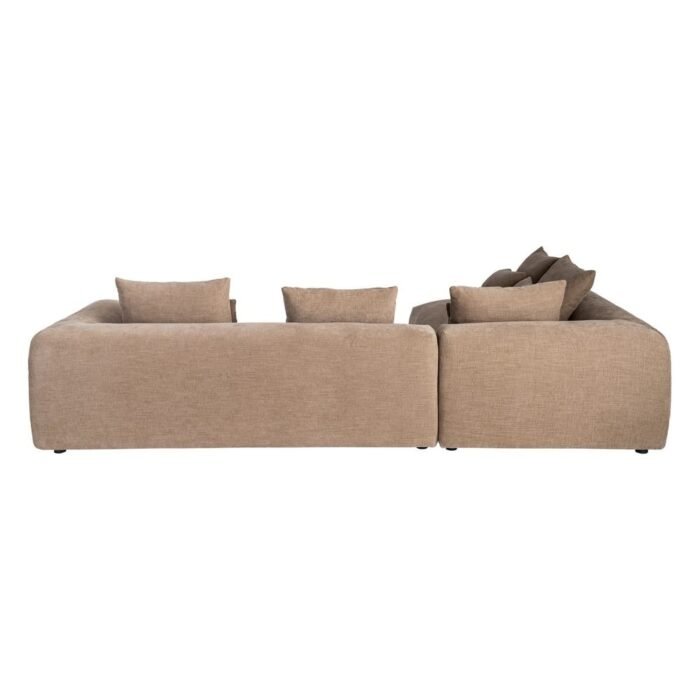 Kampinė sofa su gultu kairėje, smėlio