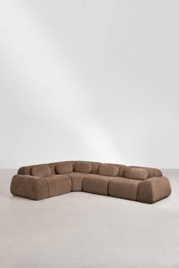 Modulinė kampinė sofa MERIDA, karamelinė ruda
