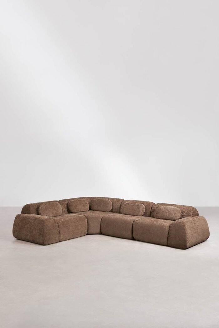 Modulinė kampinė sofa MERIDA, karamelinė ruda