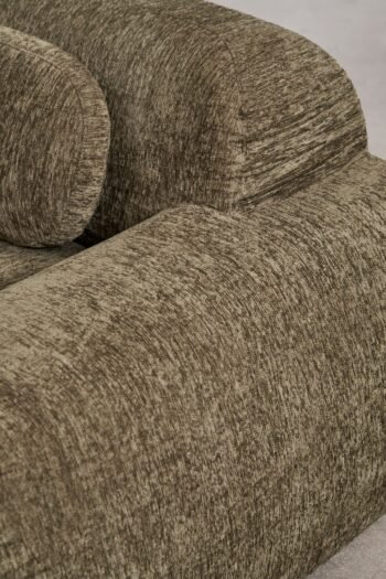 Sofa MERIDA — šalavijo žalio šenilio faktūra