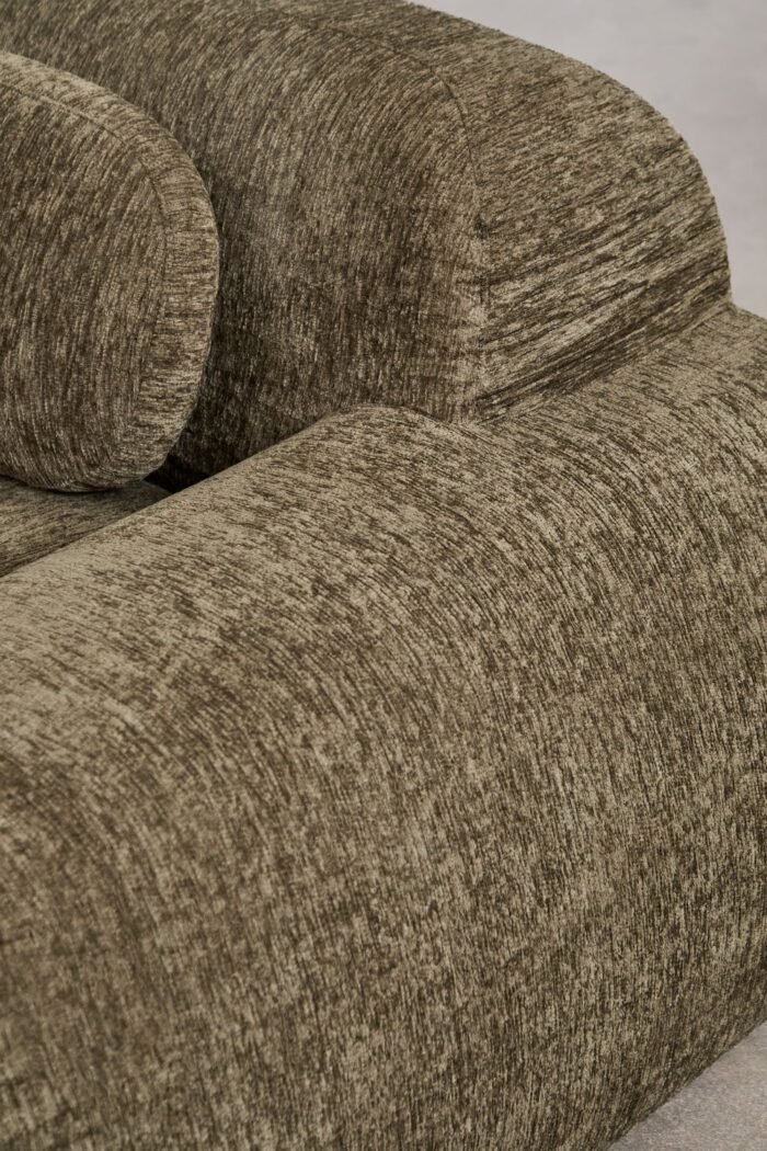 Sofa MERIDA — šalavijo žalio šenilio faktūra