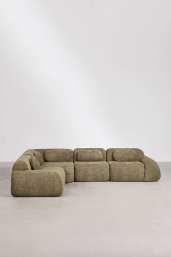 Sofa MERIDA, šalavijo žalia — vaizdas iš kampo