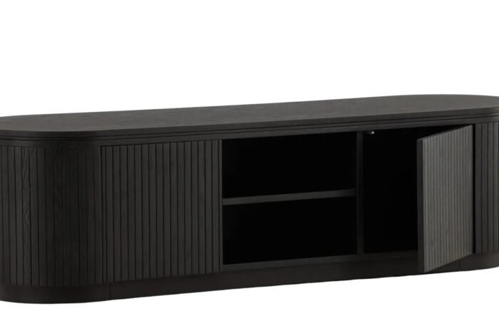 TV spintelė MALMEN, 160 cm, juodas ąžuolas