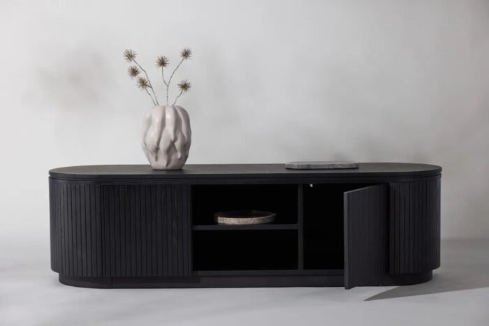 TV spintelė MALMEN, 160 cm, juodas ąžuolas