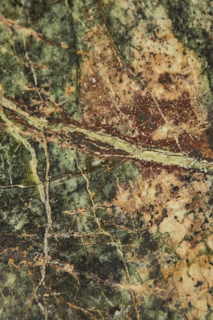 Akmeninės baldų rankenėlės TORA, žalias Forest marmuras, 2 dydžiai