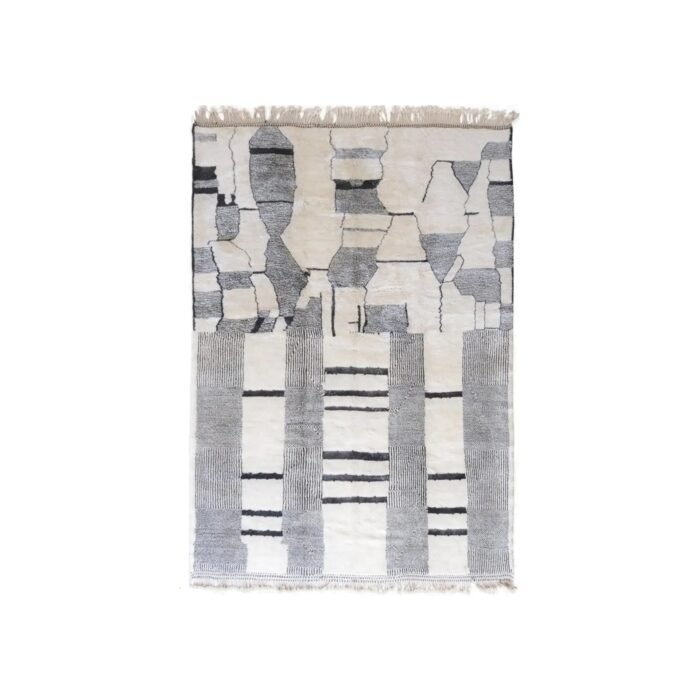 Berber rug with an elegant abstract design, pure wool