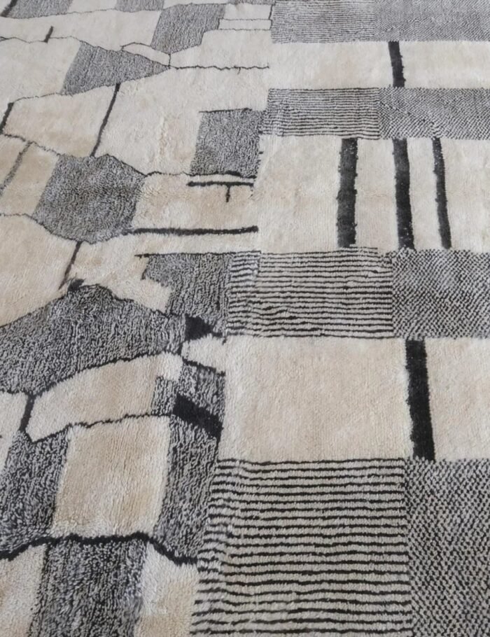 Berber rug with an elegant abstract design, pure wool