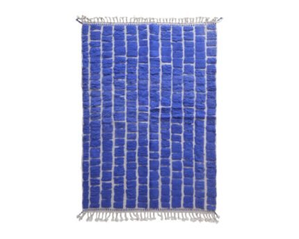 Designer checkerboard wool rug