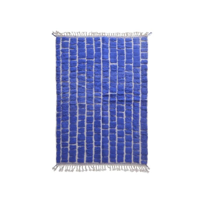 Designer checkerboard wool rug