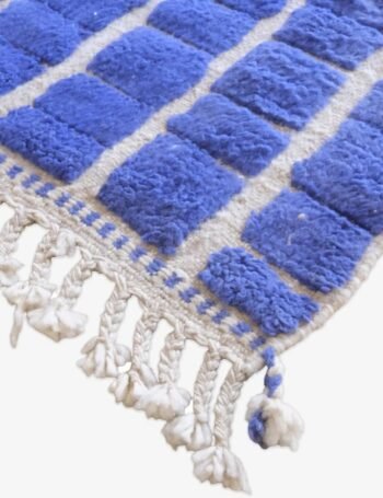 Designer checkerboard wool rug