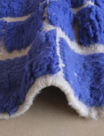 Designer checkerboard wool rug