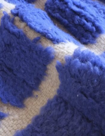 Designer checkerboard wool rug