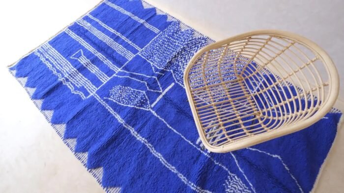 Graphic and contemporary Berber wool rug