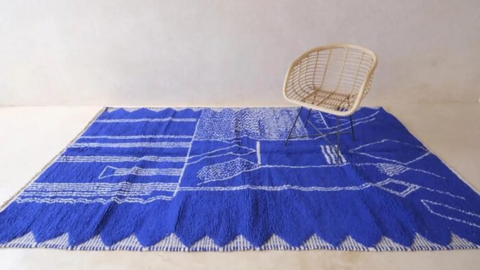 Graphic and contemporary Berber wool rug