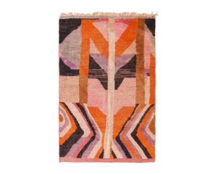 Graphic and original Berber rug, pure wool