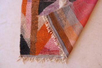 Graphic and original Berber rug, pure wool