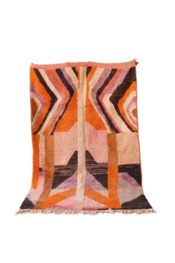 Graphic and original Berber rug, pure wool