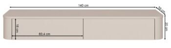Kabinama TV spintelė VARNA SLIM, 140 cm
